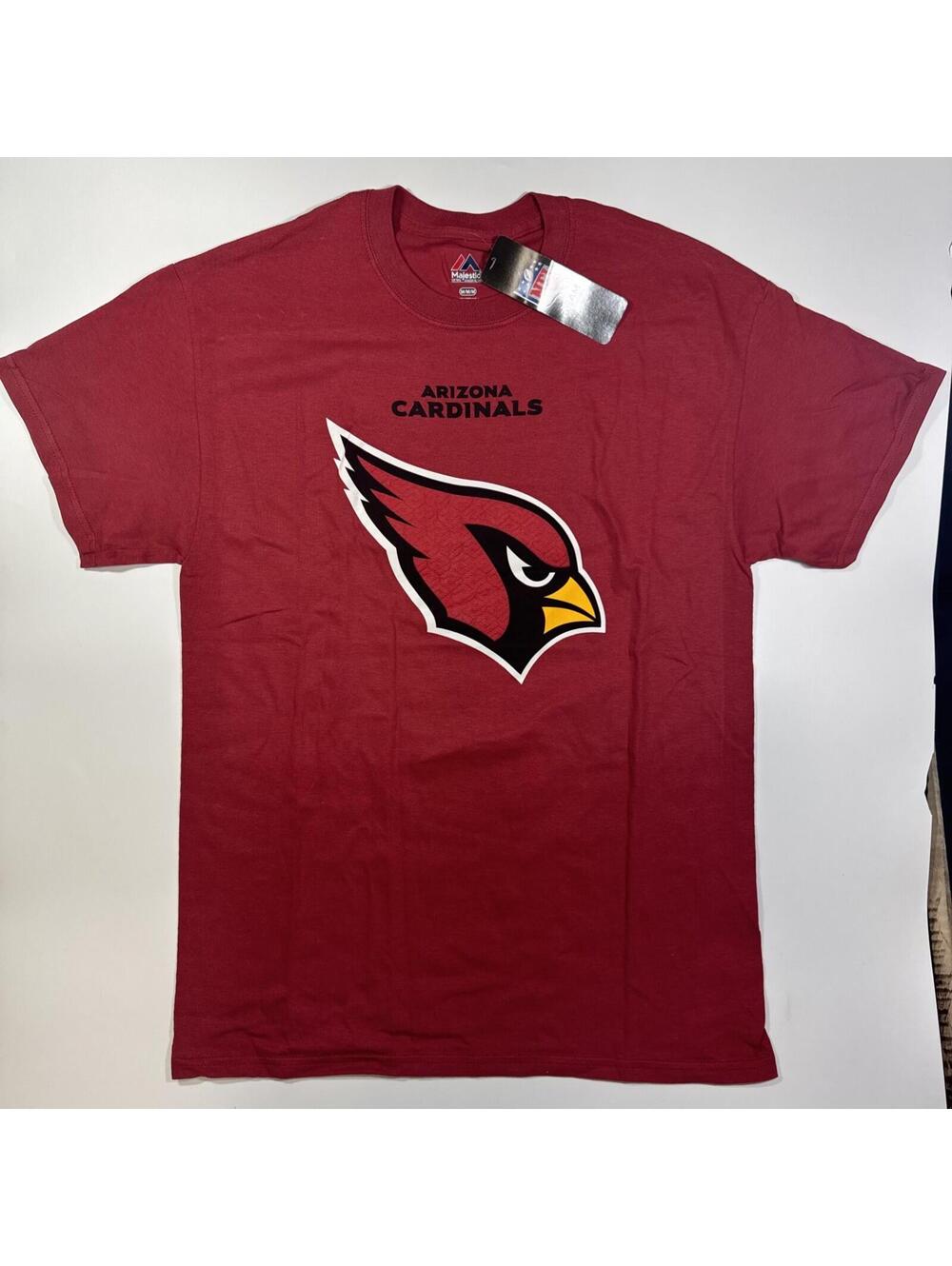 Majestic Arizona Cardinals Men Size Medium Red Tshirt Team Apparel Tee NFL Fan